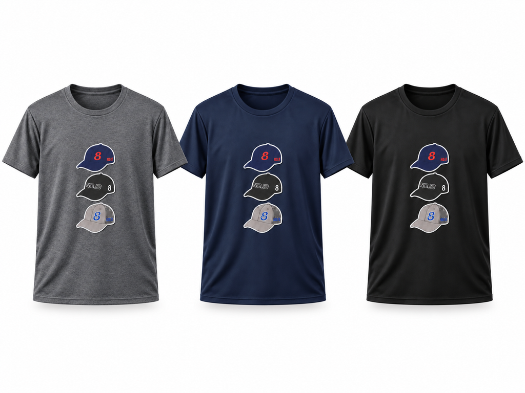 NO.8 Triple Cap T-shirt Adults/Teens