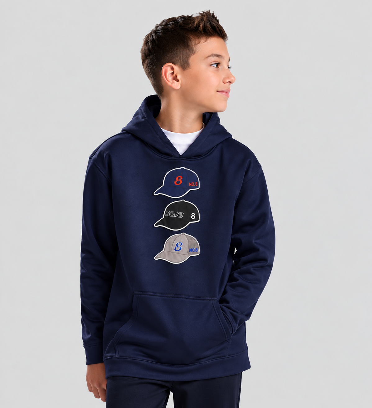 NO.8 Triple Cap Hoodie Kids