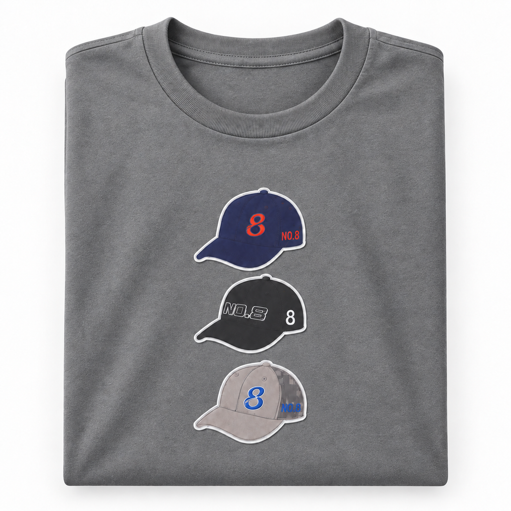 NO.8 Triple Cap T-shirt Adults/Teens