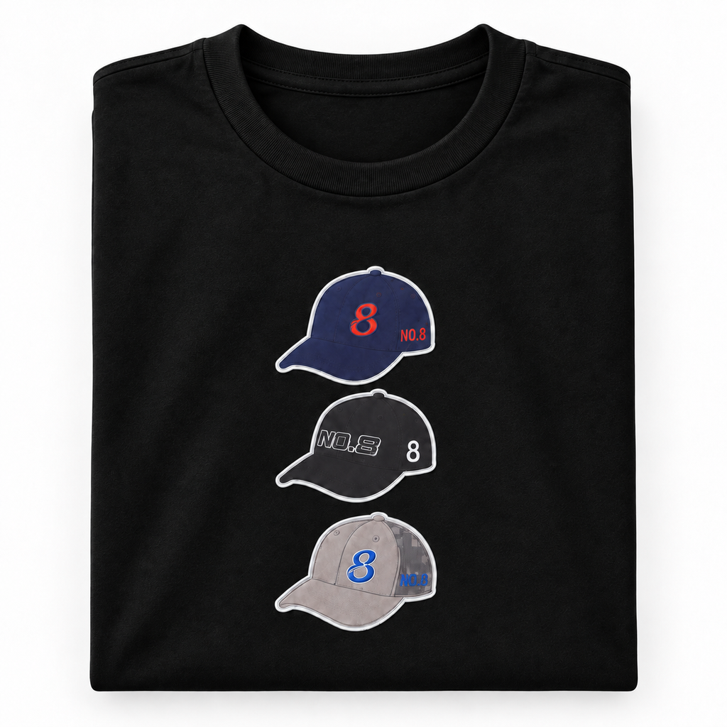 NO.8 Triple Cap T-shirt Adults/Teens